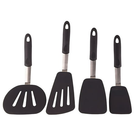

Feiboyy Stainless Steel Elastic Silicone Spatula Heat-Resistant Flip-Top Hamburger Pancake Kitchen Utensils