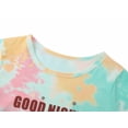 thumbnail image 2 of Beezizac Girls' Pajama Cotton Tie Dye Colorful Cat Eye Mask Short Sleeve & Pants Set 2-PC Adorable PJ Kid Size 10, 2 of 6