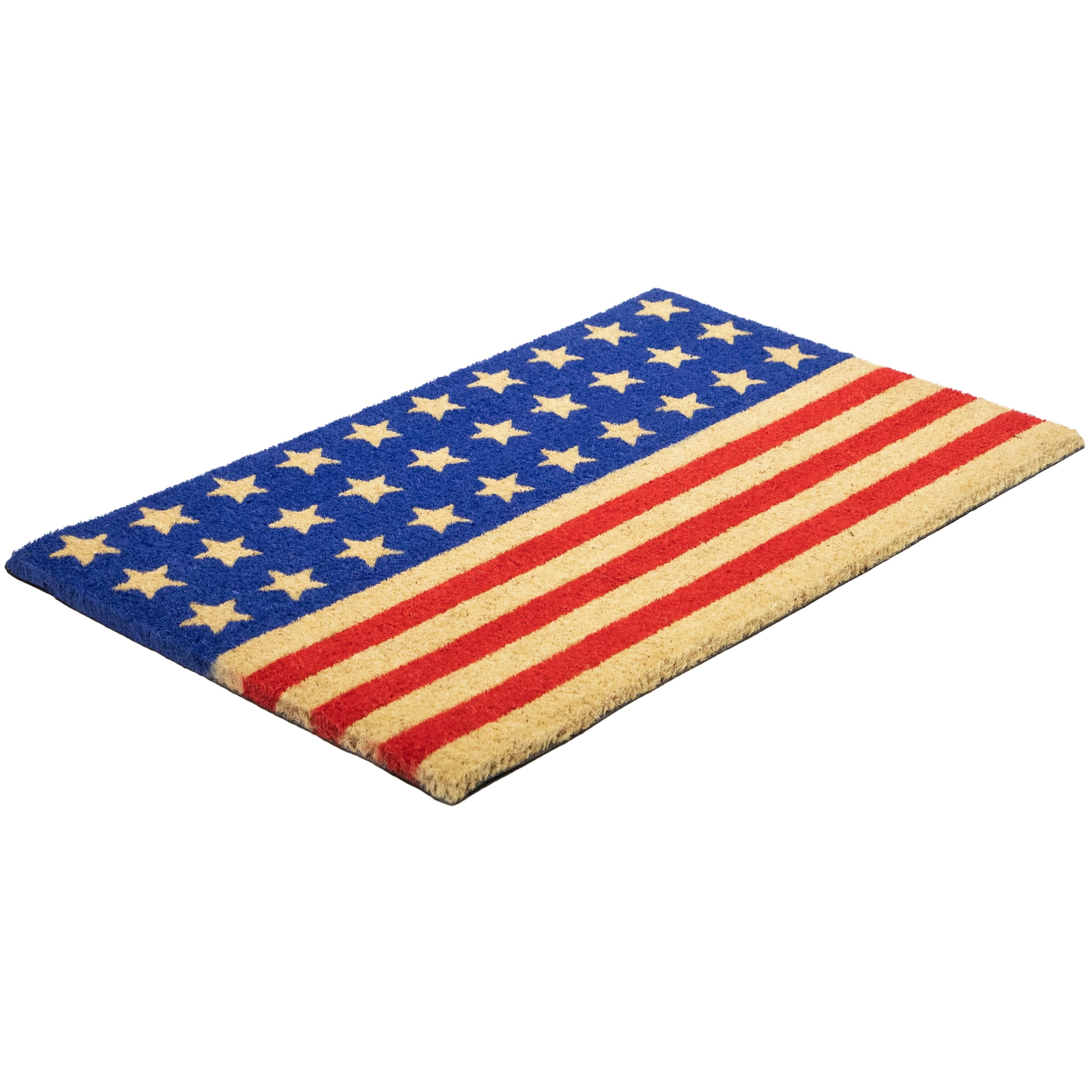 Northlight Americana Stripes and Stars Coir Outdoor Doormat - 18" x 30"
