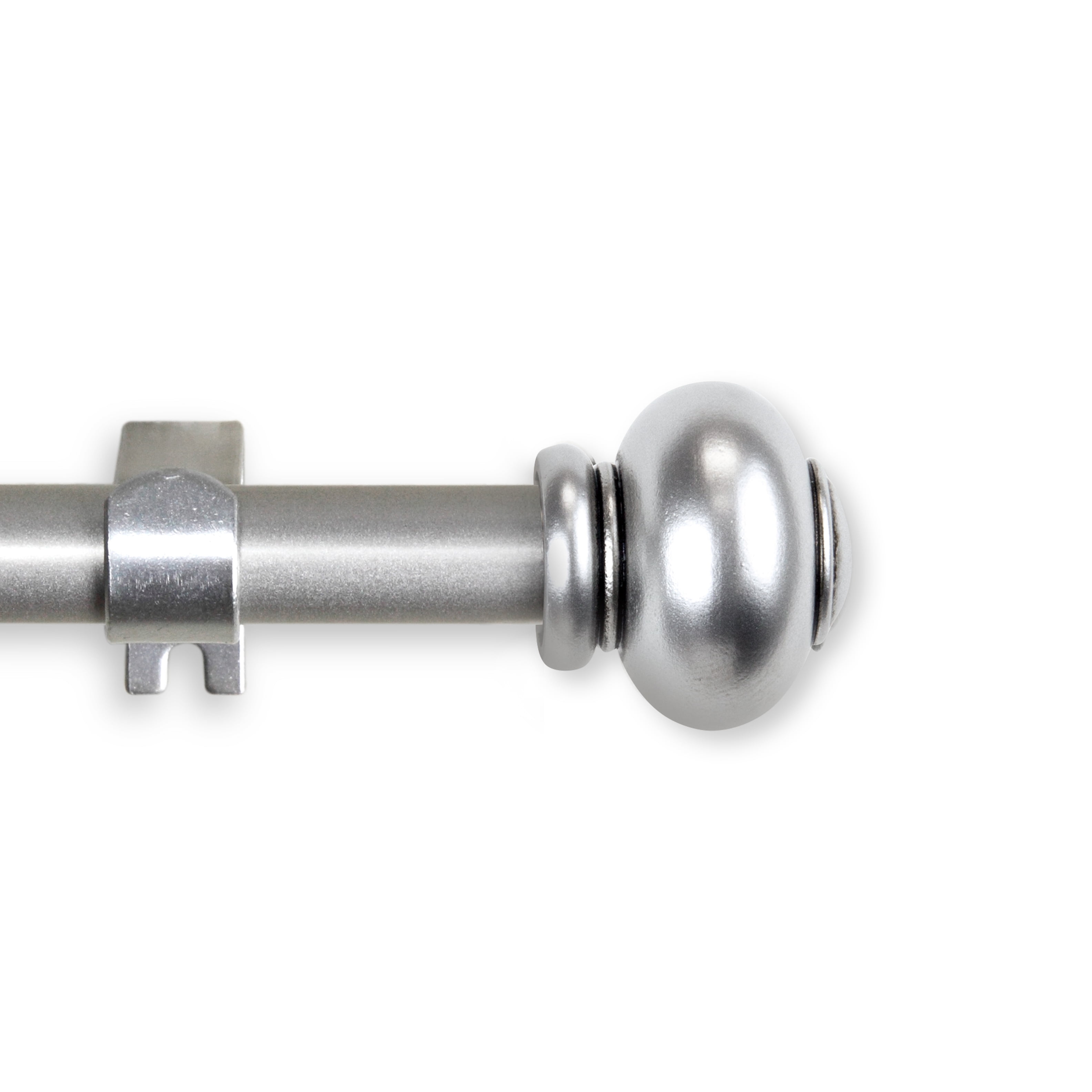 Central Design Products Steel 0.63" Modern Single Curtain Rod, Silver