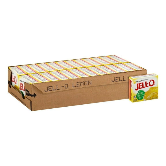 (24 pack) Jell-O Lemon Gelatin Dessert Mix, 3 oz Box