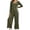 Army Green, variant on Lenpel Womens Casual Jumpsuits Square Neck Long Sleeve Back Zipper Rompers Solid Color Wide Leg Fashion Fall Clothes(Wine,X-Large)