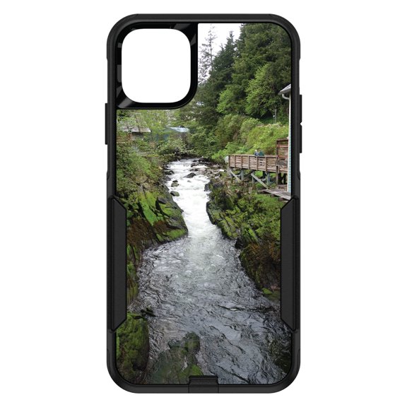 DistinctInk OtterBox Commuter Custom Case for Apple iPhone 15 (6.1" Screen) - Ketchikan Alaska Stream - Raised Bezel Screen Guard