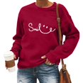 thumbnail image 2 of Wyzesi Chandails en Molleton Tricotés d'Automne pour Femmes Mode Décontractée Pull Confortable Imprimé Lettres Anglaises Chandails en Molleton Crops Gilet pour Femmes Chandails en Molleton Overd d'Automne pour Femmes Plus, 2 of 5