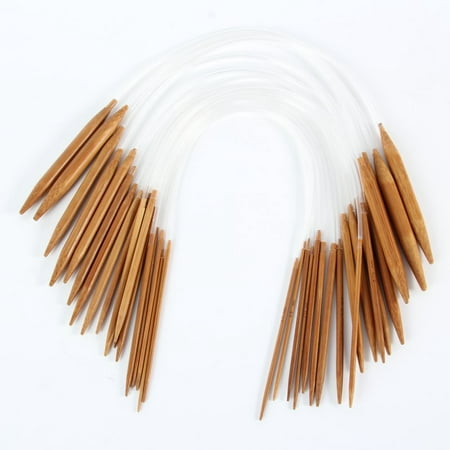 18PCS Plastic Bamboo Knitting Needles Set Circular Wooden Knitting Needles Weave