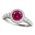 thumbnail image 2 of Mauli Jewels Engagement Rings for Women 1.25 Carat Halo Created Ruby And Diamond Bridal Set Prong-Setting 14k White Gold, 2 of 8
