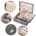 thumbnail image 5 of Gogcaro Gray Jewelry Box 2 Layer Jewelry Box 10.4 x 7.7 x 3.9 Inches Jewelry Organizer Tray for Earrings Bracelets Rings Watches (Gray), 5 of 7