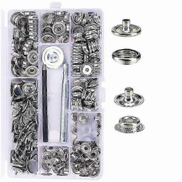 50 Set Leather Snap Fasteners Kit 15mm Metal Button Snaps Press Studs With 3setter Tools Leather Snaps For Clothes Jackets