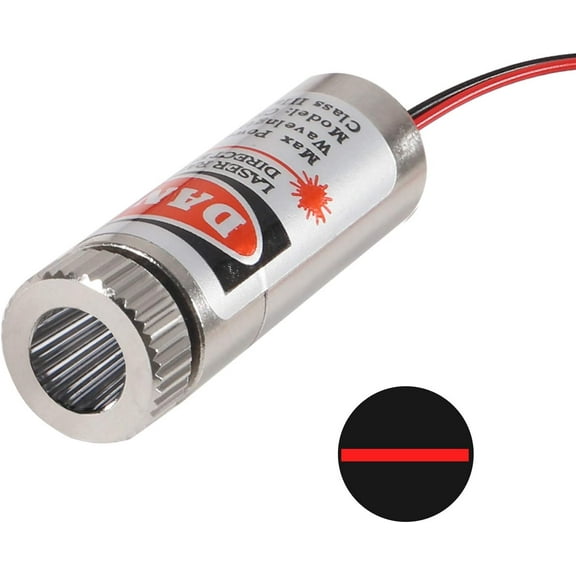 650nm 5mW Red Line Laser Diode Module – Adjustable Focus, 120° Fan Angle