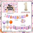 thumbnail image 6 of Groovy Halloween Decorations for Girls Groovy Halloween Spooky One Birthday Decors with Groovy Hippie Cake Topper Spooky One Backdrop Banner for Groovy First Birthday Party, 6 of 6