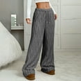thumbnail image 4 of Wide Leg Pants Woman Warm Thick Plush Fleece Flannel Winter Home Jogging Pyjama Bottoms Flowy Pants, 4 of 5