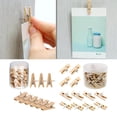 thumbnail image 3 of Wooden Clips Paper Photo Crafts Push Pins Thumbtacks Pins Memo Wall Decor W/ Box , 20pcs, 3 of 8
