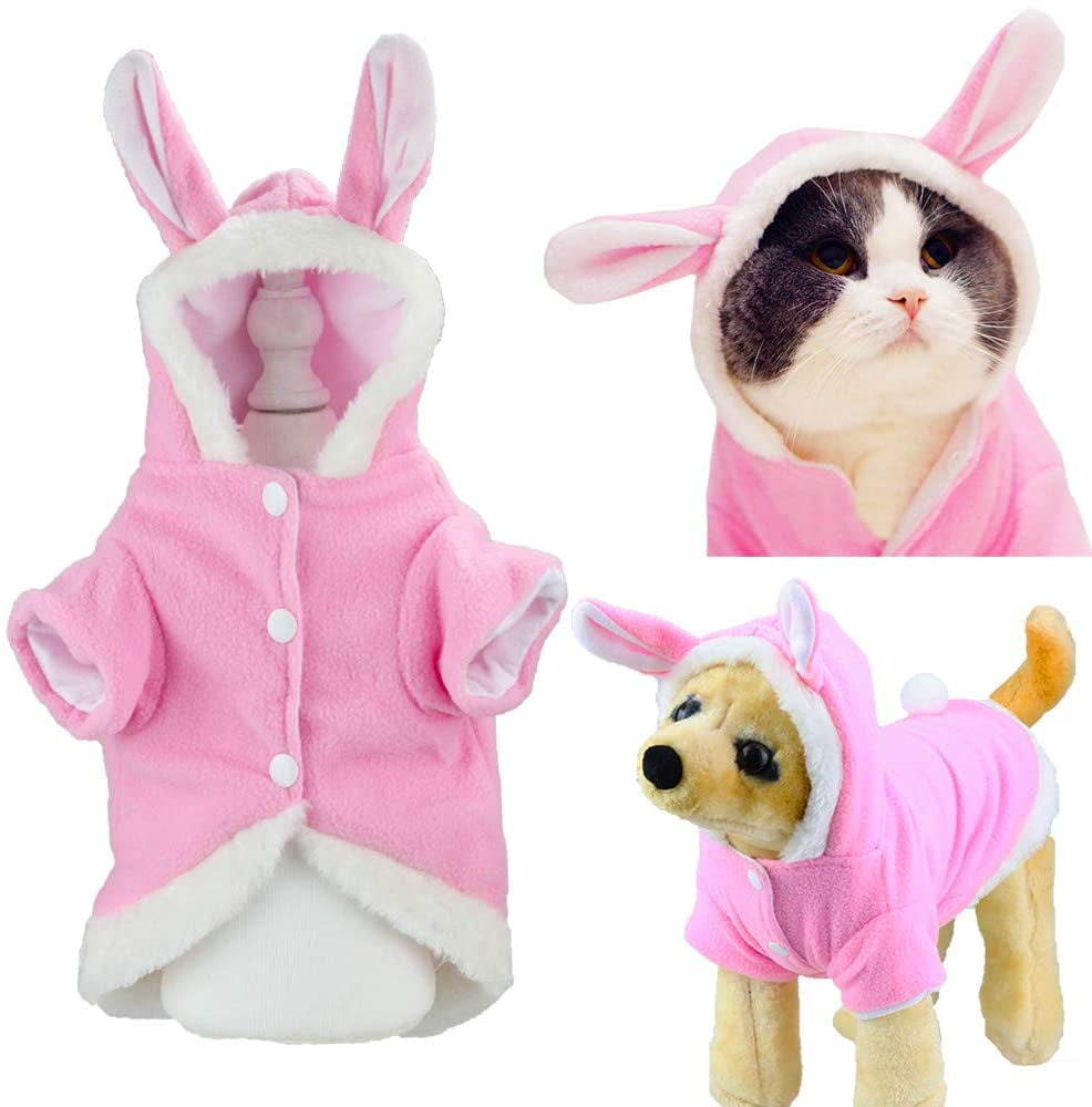 Cute Rabbit Style Pet Cotton Coat Cat Warm Sweater Dog Hoodie Coat Bunny Costume Cute Rabbit Style Pet Cotton Coat Cat Warm Sweater Dog Hoodie Coat Bunny Costume
