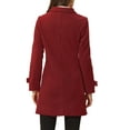 thumbnail image 3 of Unique Bargains Women's Peter Pan Collar Winter Outwear Trench Pea Coats M Red, 3 of 6