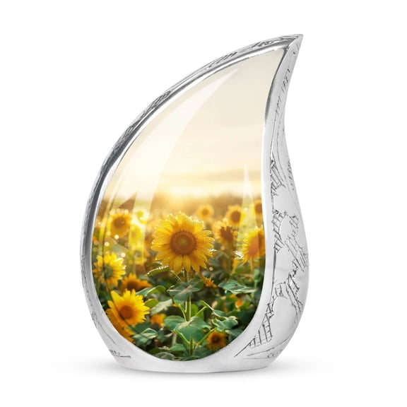 Sunflower Field Teardrop Urns - Tiny Urn - Cremation Keepsakes For Ashes