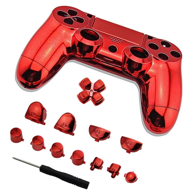 Juego de controlador enchapado completo, parachoques, gatillos, Dpad LB RB LT RT, reemplazo de destornillador de caja para controlador PS4 AweSitey PJ7173-03