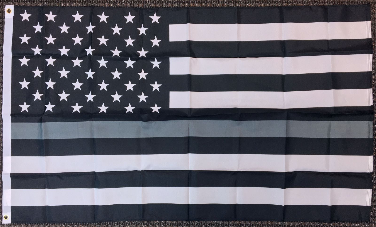 3x5 USA Thin Gray Line American Correction Officer Law Enforcement Flag Grey 