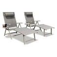 thumbnail image 1 of GOLDSUN Chaise Longue Inclinable d'Extérieur avec Porte-Gobelet, Lot de 2, Gris, 1 of 8