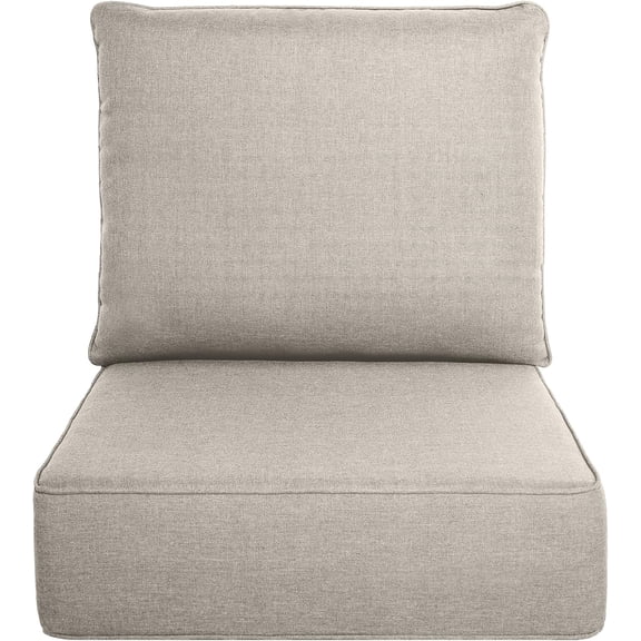 Luxury 6" Thick Outdoor Cushion Set - 22 x24 Inch 28D Sponge Filling Fade-Resistant Chair Cushion, Spill Proof Removable Patio Furniture Replacement Cushion for Sofa Bench Swing - Beige
