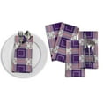 thumbnail image 3 of "S4Sassy Purple Plaid Check Cotton Napkin Printed Everyday Basic Washable Table Linen 20 x 20""(Pack of 4)", 3 of 8