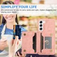 thumbnail image 3 of for Samsung Galaxy A54 5G Wallet Case, PU Leather Magnetic Flip Strap Wrist Phone Cover with RFID Blocking Card Holder  with Stand Function for Samsung Galaxy A54 5G - Pink, 3 of 6