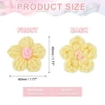 thumbnail image 2 of 20Pcs Crochet Flowers, 45 x 45mm Handmade Floral Applique, Light Yellow&Pink, 2 of 6