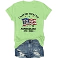 thumbnail image 4 of Helii Independence Day 250th Anniversary USA Shirt Womens 4th of July 1776-2026 T-Shirts Patriotic Shirts American Flag Graphic Top Summer Tops Light Green M, 4 of 5