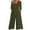 Army Green, variant on Fashion Jumpsuits for Women Dressy Plus Size Comfortable Solid Color Short Sleeved-neck Jumpsuit
