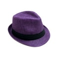 thumbnail image 2 of Unisex Cool Summer Panama Fedora Trilby Hat Short Brim, 2 of 2