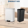 thumbnail image 3 of Trash Can for Kitchen, Stainless Steel Step Trash Can with Soft-Close Lid & Removable Inner Bucket, Rectangular Garbage Can for Office Bathroom Living Room, 3 of 7