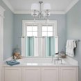 thumbnail image 3 of Teal Aqua Stripes Kitchen Curtains Small Short 39 Inch Length, Minimalist Abstract Vertical Lines Grommet Top Bedroom Living Room Curtains, Light Filtering Cafe Curtain Drapes 2 Panels Set 55''x39'', 3 of 9