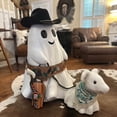 thumbnail image 2 of Ghost Walking Dog Statue,Halloween Ghost Walking Dog Statue,Ghost Walking His Ghost Dog Halloween Ghost Dog Statues Spooky Ghost Dog Halloween Figurine Home Tabletop Decorations,Halloween Figurines, 2 of 7