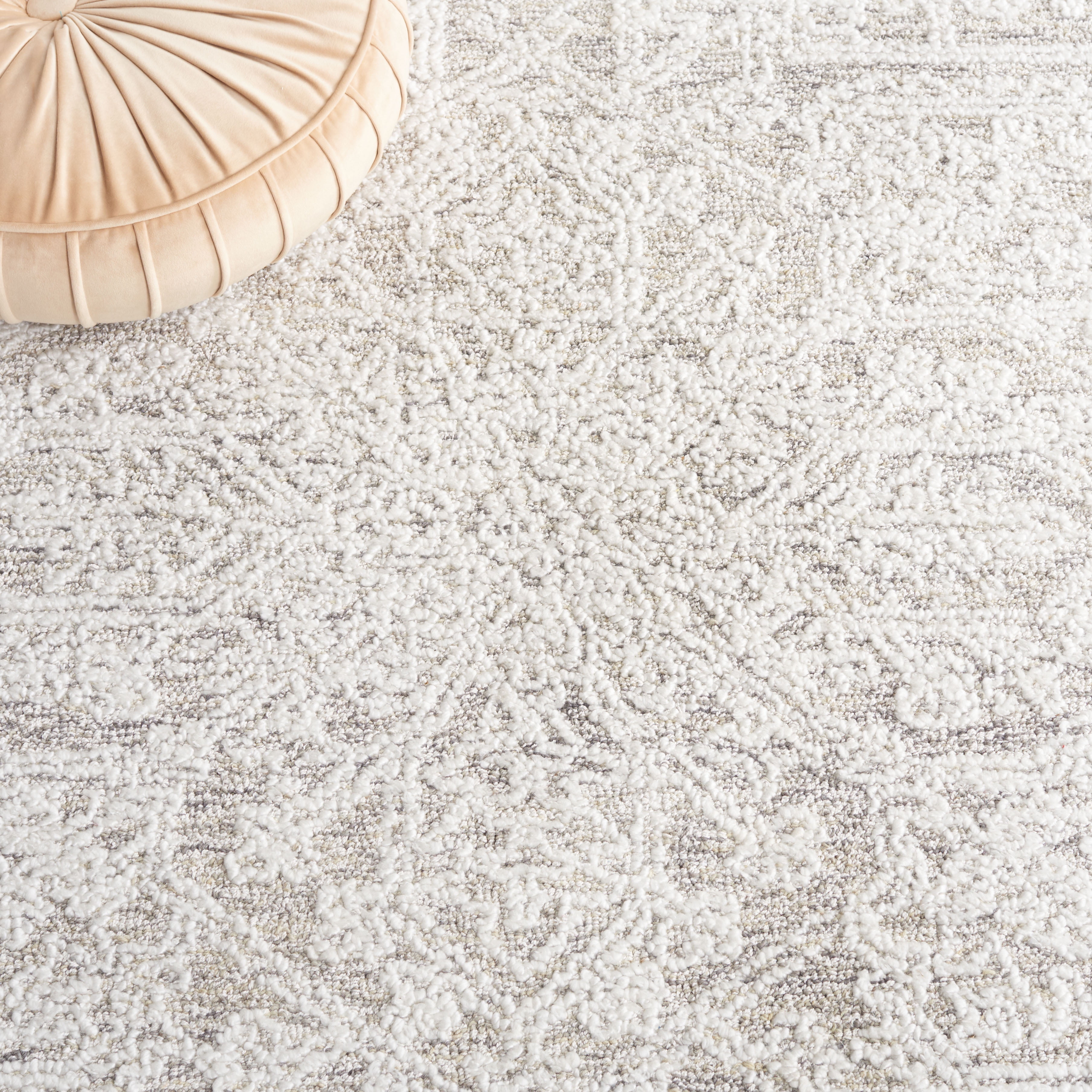 SAFAVIEH Ebony Addison Floral Area Rug, Ivory/Silver, 6' x 9'