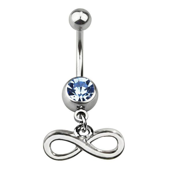 Acier Chirurgical Pendu Signe Infini Symbole Anneau du Ventre 14 Jauge