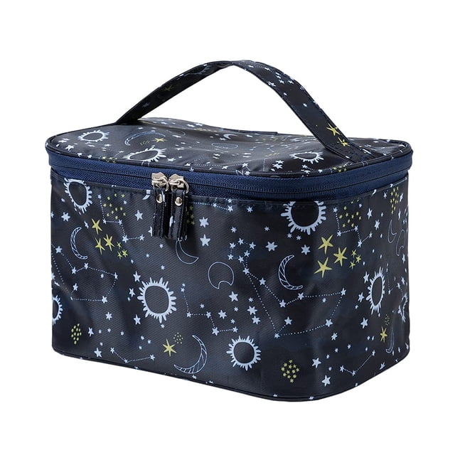 Bolsa de maquillaje Bolsas de cosméticos grandes para mujeres Estuche organizador de maquillaje de viaje, Cielo estrellado