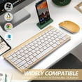 thumbnail image 5 of Wireless Keyboard and Mouse with LED Indicator, Not Glow Design, Not Disturb Anyone at Night, Waterproof, Intelligent Power Saving for Windows, Computer, Desktop, PC, Notebook, Laptop - Gold, 5 of 7