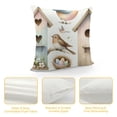 thumbnail image 4 of JRXY Throw Pillow Cover Watercolor Pattern Bird Birdhouse Nest Eggs and Greenery Hand Pillowcase Home Decorative Square Pillow Case Cushion Cover White, 4 of 5