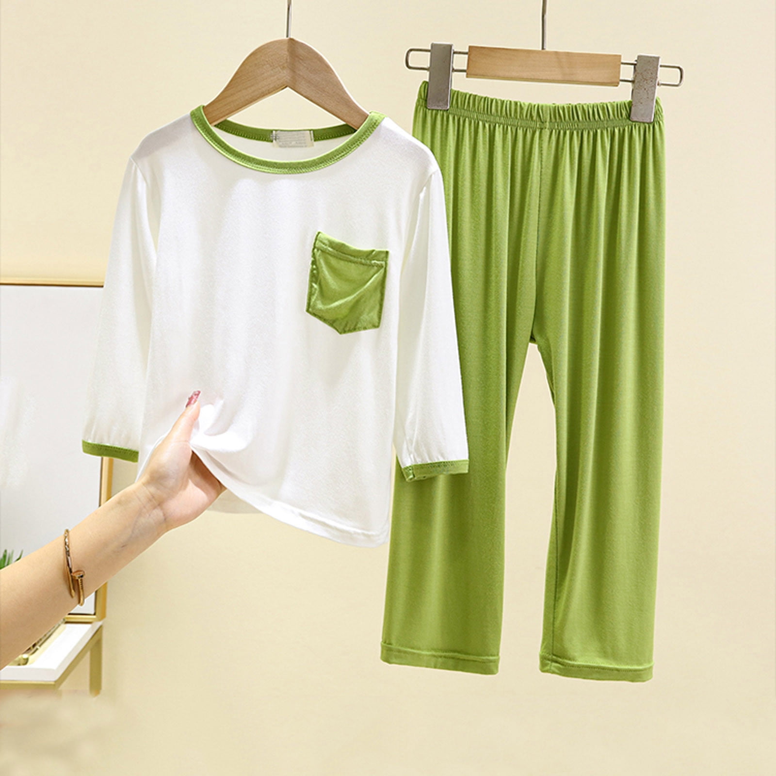 Ensemble Enfant Fille Haut Chemise Long Manche Longue Et