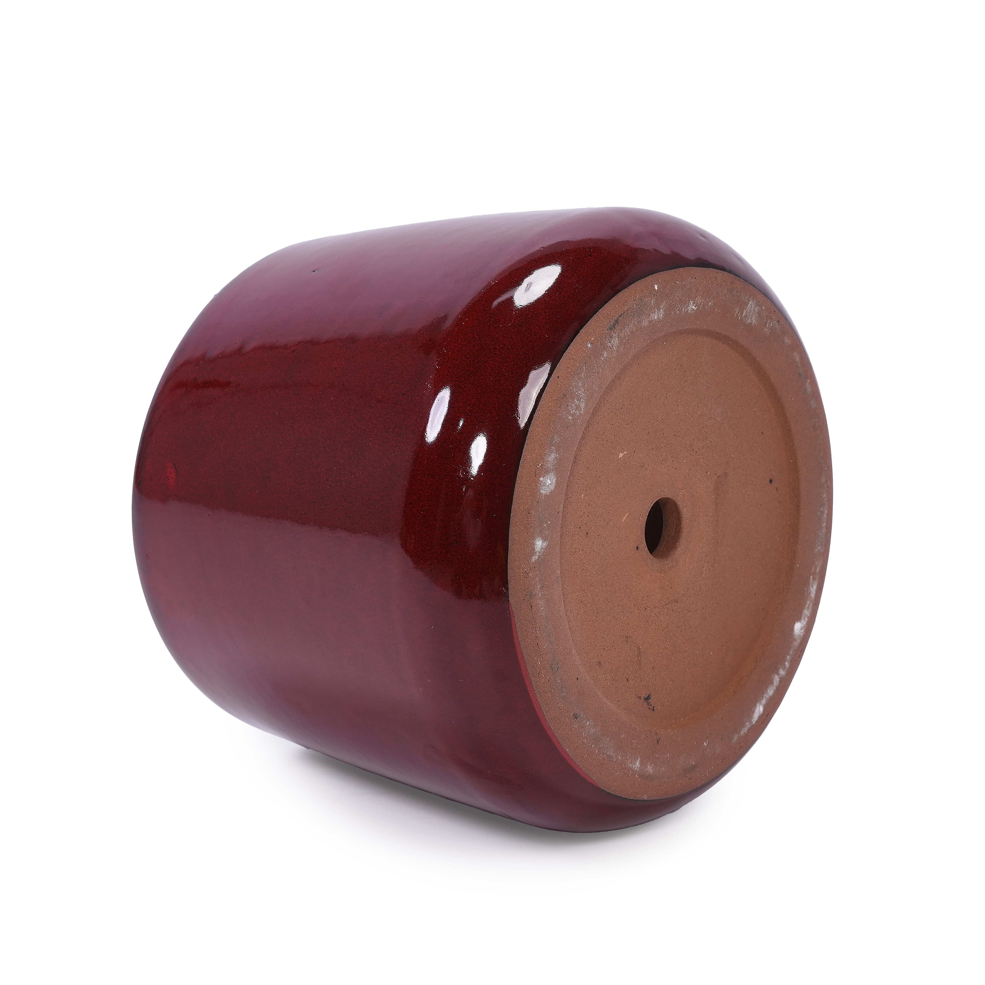 MAYEERTY 4 Pack Ceramic Planter Pot, Planter for Indoor Outdoor Patio, Garden, Bean Paste Red