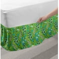 thumbnail image 2 of Floral Bed Skirt, Flourishing Flowers and Leaves Summer Vibe Blossoms, Elastic Bedskirt Dust Ruffle Wrap Around for Bedding Decor, 4 Sizes, Lime Green Multicolor, by Ambesonne, 2 of 2
