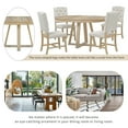 thumbnail image 6 of 5-Piece Retro Functional Dining Set, Wood Kitchen Dining Table Chair Set, Round Table with a 16"W Leaf and 4 Upholstered Chairs for Dining Room, Living Room, Functional Furniture Retro Style (Natural), 6 of 9
