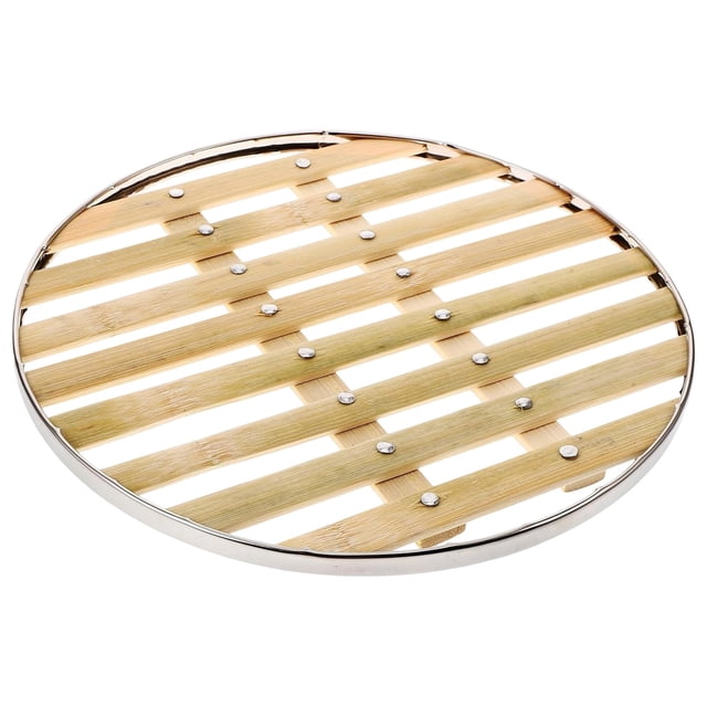 BINGLI Bamboo Steaming Rack 11.7 Inch Stainless Steel and Natural Bamboo Steam Holder for Rice Cookers Steaming Fish Vegetables Tamales and More White