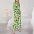 thumbnail image 3 of Disketp Cartoon Frogs Pajamas Set Long Sleeve Sleepwear Womens Button Down Nightwear Pj Sets-{designName}-X-Large, 3 of 7