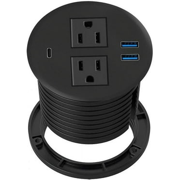 Desktop Power Grommet Mini Desktop Power Strip Hide Recessed Power ...