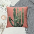 thumbnail image 2 of COMIO  Rustic Farmhouse Throw Pillow Covers Vintage Pink Color Green Cactus Tropical Summer Plants Pillow Case Cushion Cover Decorative Cushion Cover for Sofa Couch Chair, 2 of 5