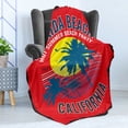 thumbnail image 4 of Florida Soft Flannel Fleece Throw Blanket, Hot Summer Beach Party in California Theme Grunge Backdrop with Trees and Waves, Cozy Plush for Indoor and Outdoor Use, 50" x 60", Multicolor, by Ambesonne, 4 of 5