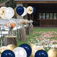 thumbnail image 2 of Kit de arco de globo, corona de globo azul marino, globos de látex blanco y dorado con confeti dorado, decoraciones para fiesta de cumpleaños, baby shower, boda. Afortunado Sencillez, 2 of 4