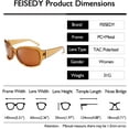 thumbnail image 5 of FEISEDY Classic Oversized Polarized Sunglasses Women Wrap Square Shades B2504, 5 of 14
