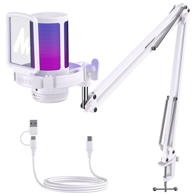 Micrófono USB para juegos MAONO GamerWave DGM20S con luz RGB