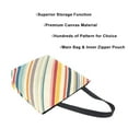 thumbnail image 3 of FORMRS Womens Canvas Tote Bag with Zipper Inner Pocket Shoulder Handbag, Striped Pattern, 3 of 7